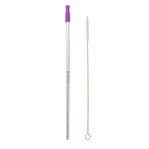 KP9712-C-MESOSPHERE STAINLESS STRAW WITH SILICONE TIP-Purple (Clearance Minimum 250 Units)